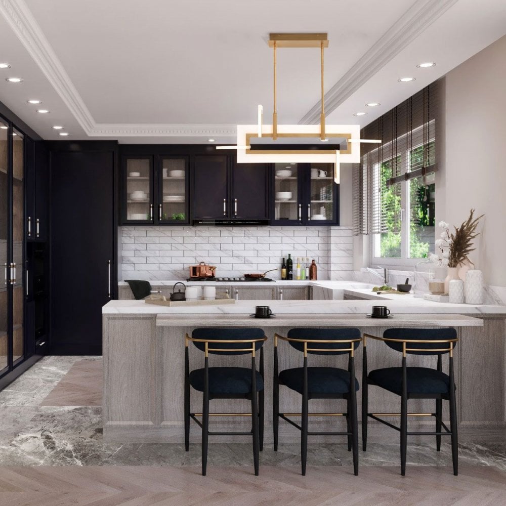 QN-INIZIO-LP-S-BG Inizio LED Linear Pendant Small Brushed Gold