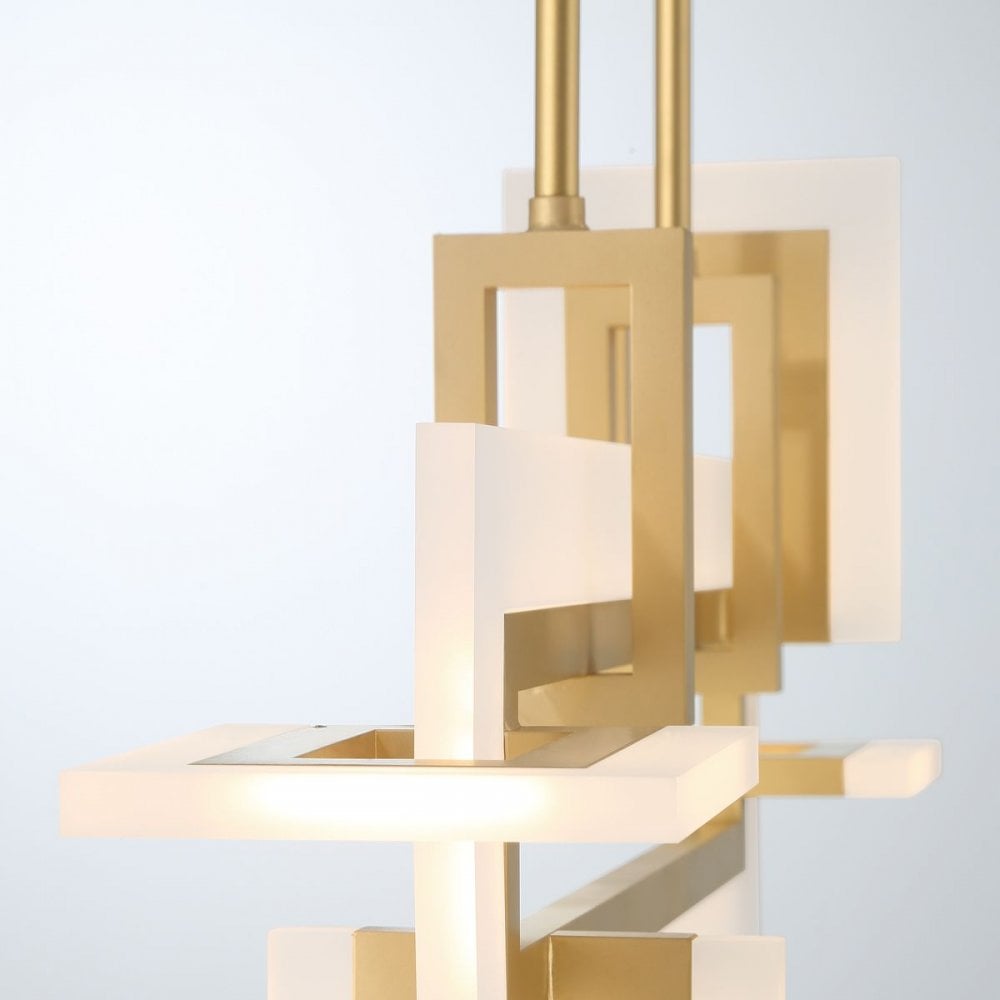 QN-INIZIO-LP-S-BG Inizio LED Linear Pendant Small Brushed Gold
