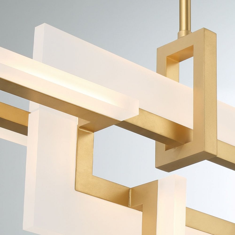 QN-INIZIO-LP-S-BG Inizio LED Linear Pendant Small Brushed Gold
