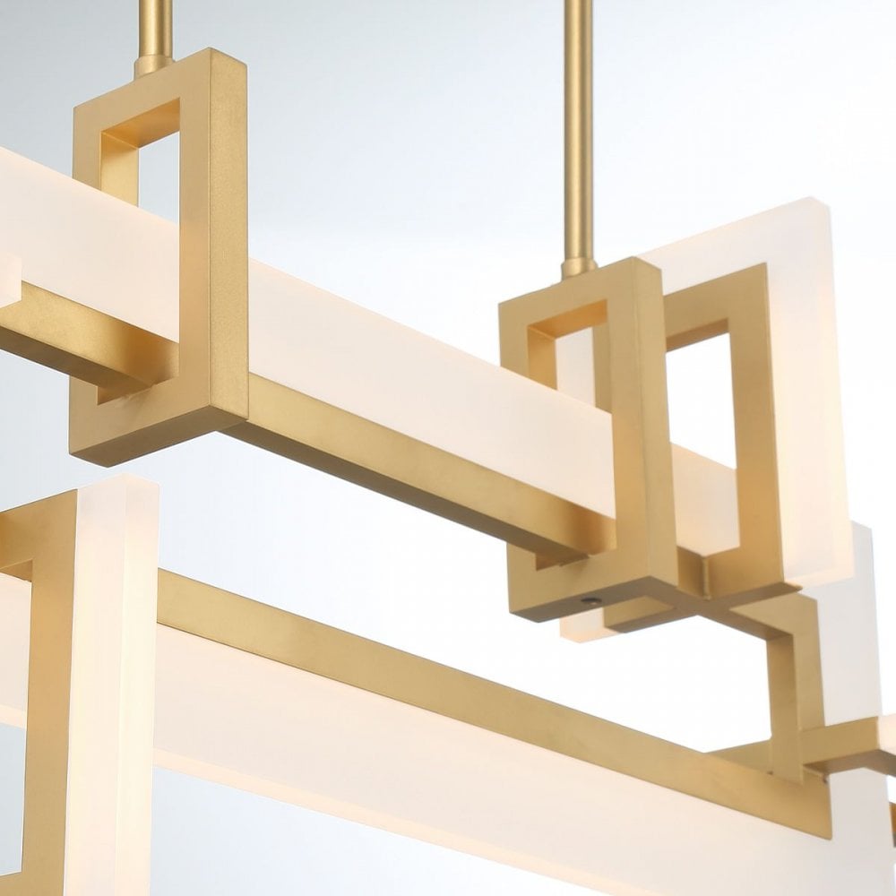 QN-INIZIO-LP-S-BG Inizio LED Linear Pendant Small Brushed Gold