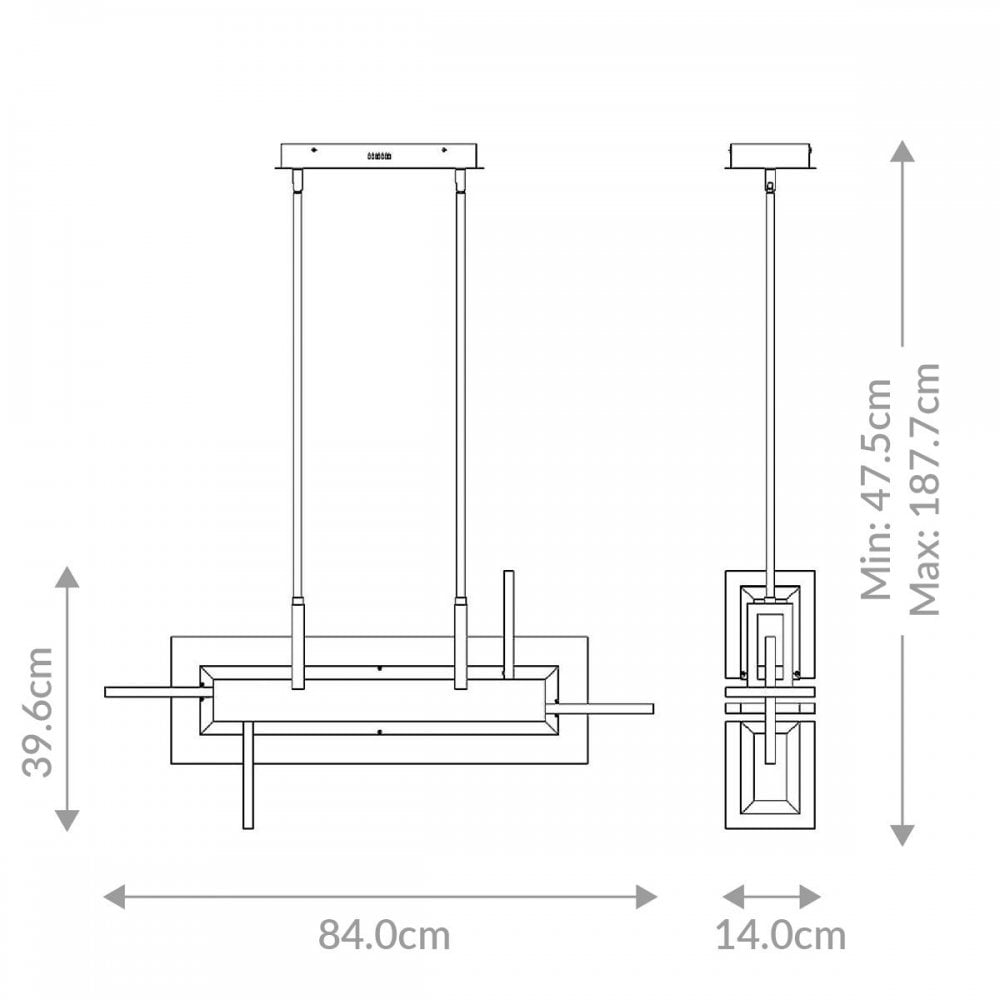 QN-INIZIO-LP-S-BK Inizio LED Linear Pendant Small Matte Black