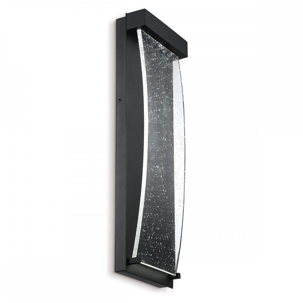 QN-KABO-M-BK Kabo LED Outdoor Wall Light Medium Textured Black