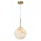 QN-KEPLER-1P-M-BG Kepler LED Alabaster Pendant Medium Brushed Gold