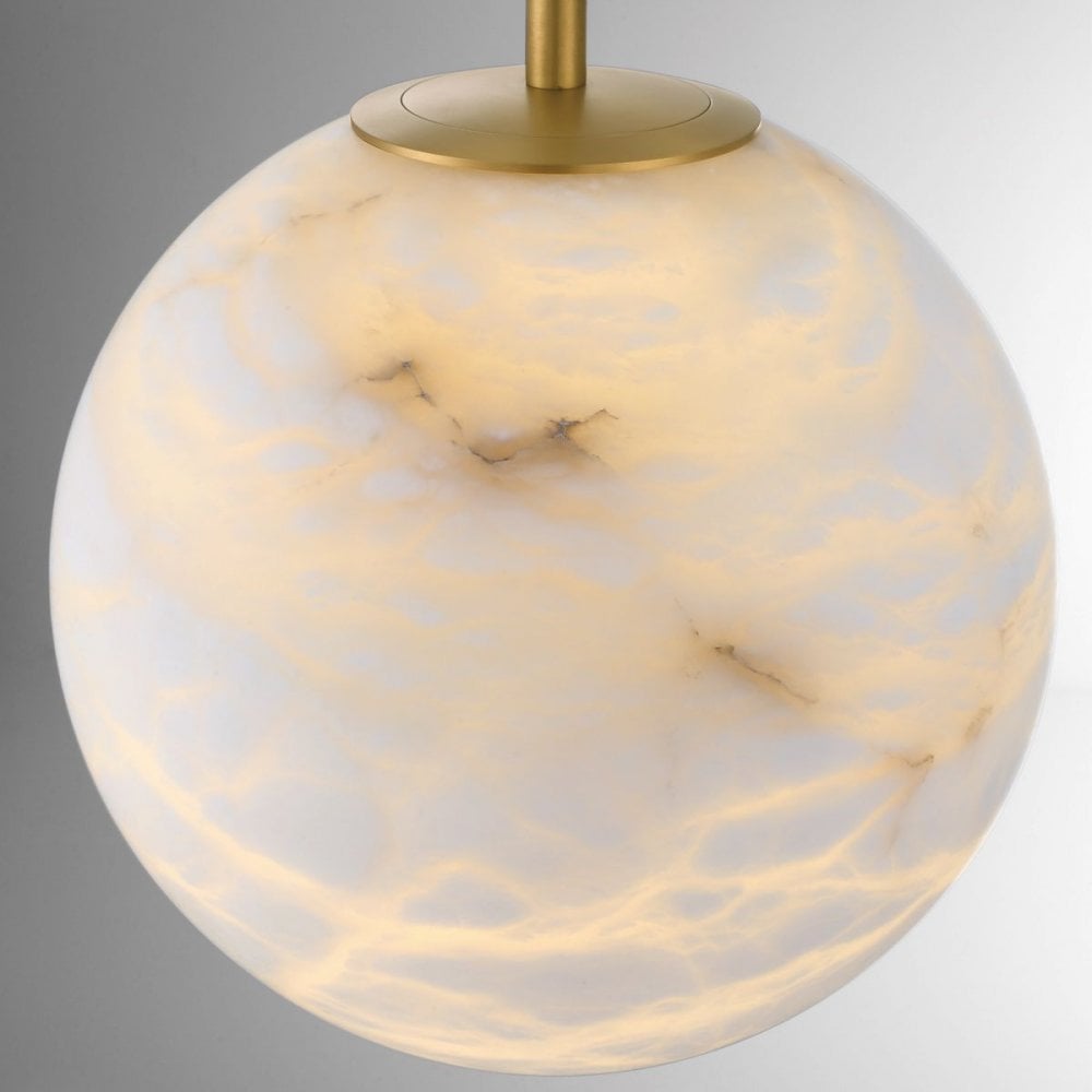 QN-KEPLER-1P-M-BG Kepler LED Alabaster Pendant Medium Brushed Gold