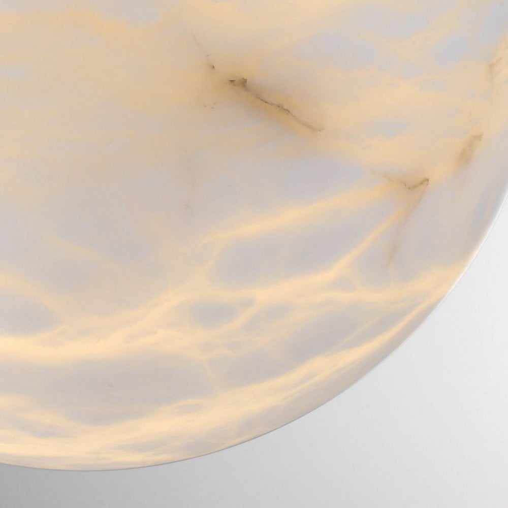 QN-KEPLER-1P-M-BG Kepler LED Alabaster Pendant Medium Brushed Gold