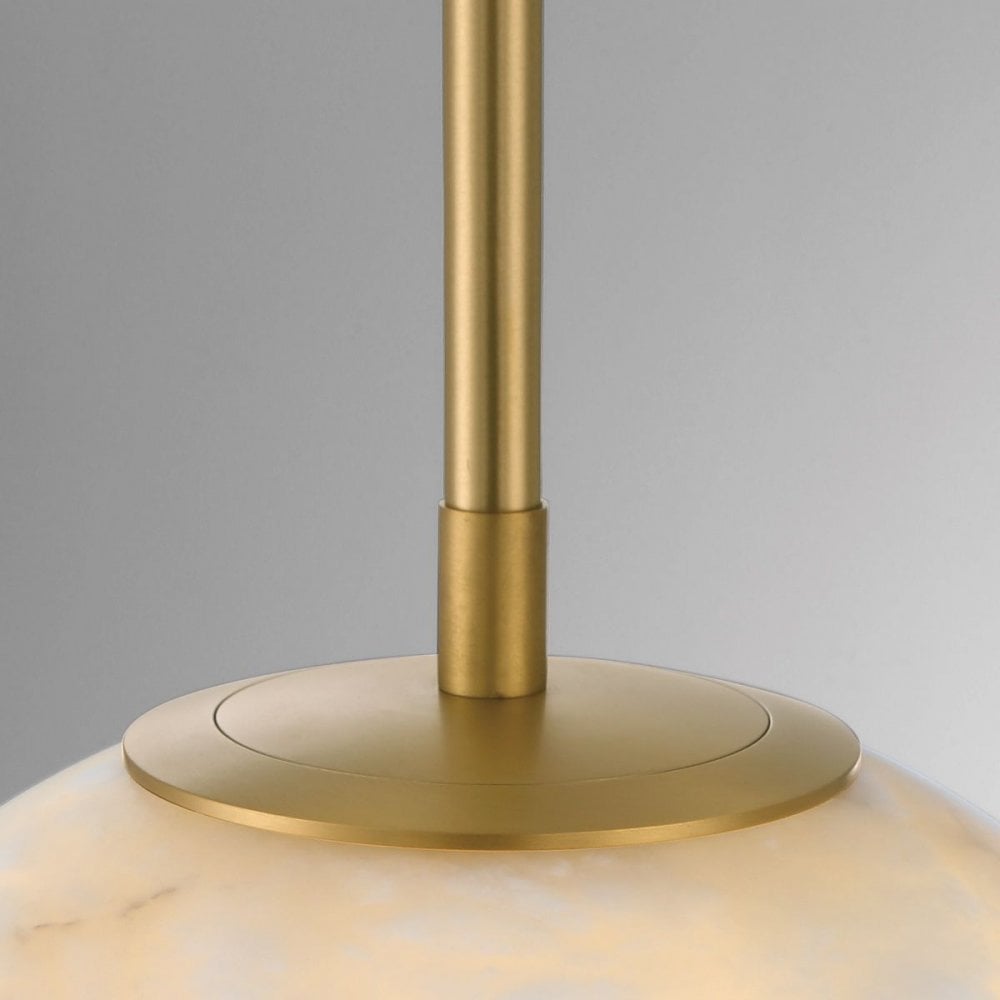 QN-KEPLER-1P-M-BG Kepler LED Alabaster Pendant Medium Brushed Gold