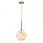 QN-KEPLER-1P-S-BG Kepler LED Alabster Pendant Small Brushed Gold