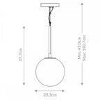 QN-KEPLER-1P-S-BG Kepler LED Alabster Pendant Small Brushed Gold