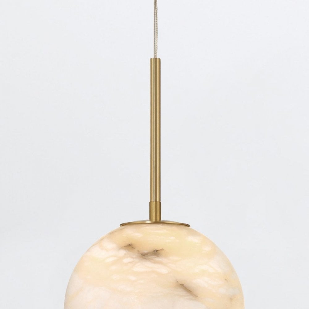 QN-KEPLER-1P-S-BG Kepler LED Alabster Pendant Small Brushed Gold