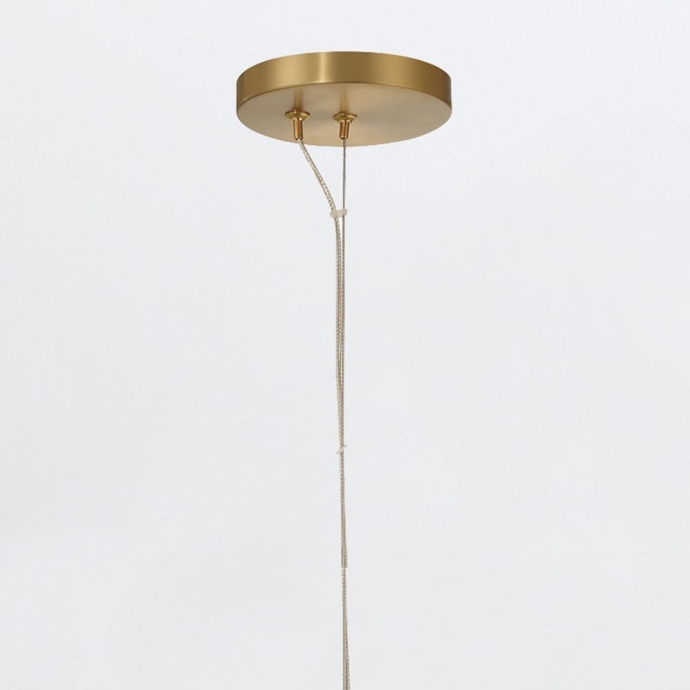 QN-KEPLER-1P-S-BG Kepler LED Alabster Pendant Small Brushed Gold
