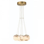 QN-KEPLER-7P-BG Kepler 7 Light LED Alabaster Cluster Pendant Brushed Gold