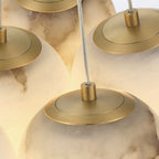 QN-KEPLER-7P-BG Kepler 7 Light LED Alabaster Cluster Pendant Brushed Gold