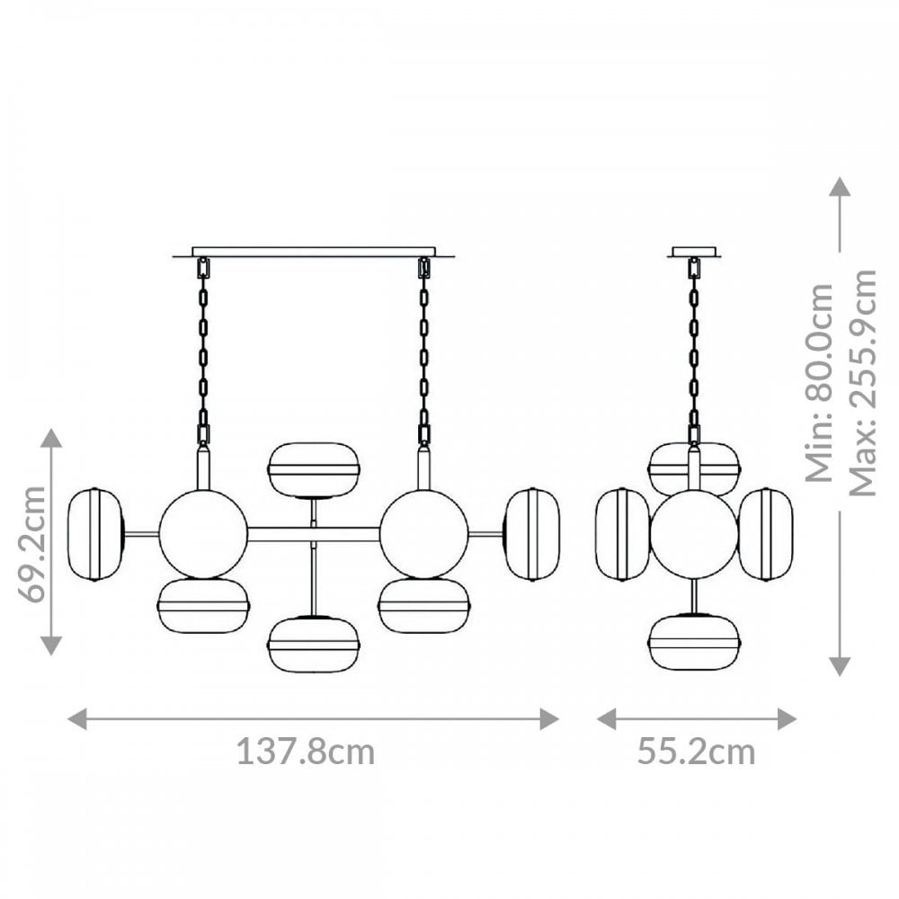 QN-NOTTINGHAM-10LP-AB Nottingham 10 Light Linear Pendant Antique Brass