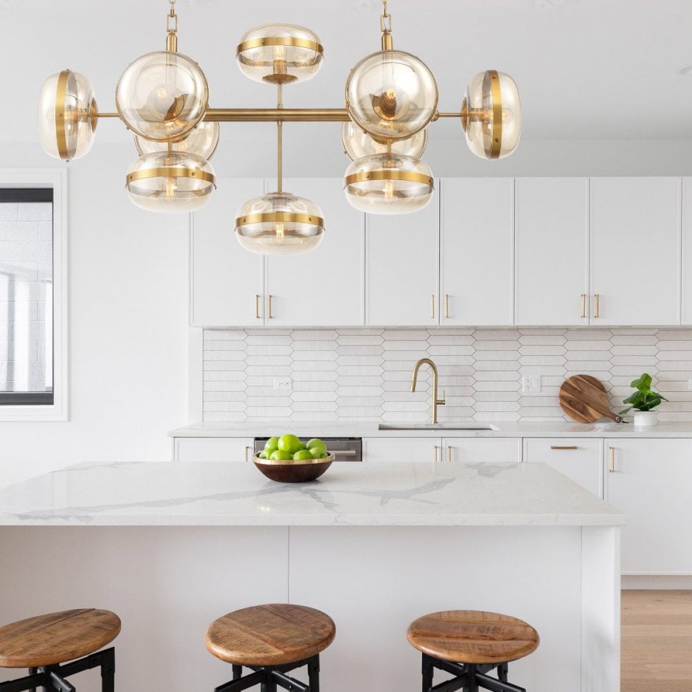 QN-NOTTINGHAM-10LP-AB Nottingham 10 Light Linear Pendant Antique Brass