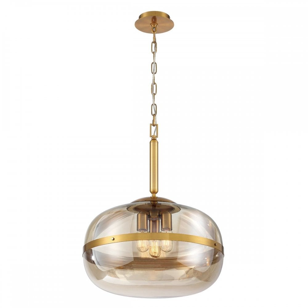 QN-NOTTINGHAM-3P-AB Nottingham 3 Light Pendant Antique Brass