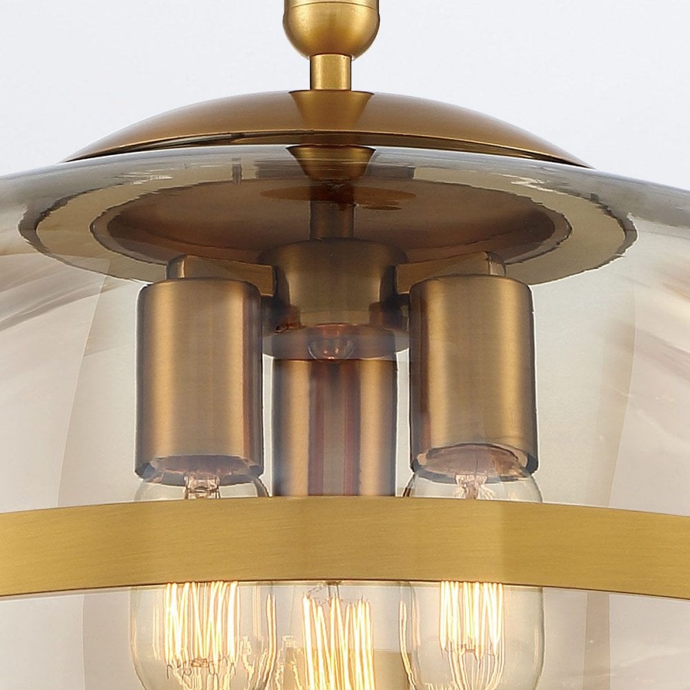 QN-NOTTINGHAM-3P-AB Nottingham 3 Light Pendant Antique Brass