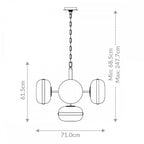 QN-NOTTINGHAM-5P-AB Nottingham 5 Light Pendant chandelier Antique Brass