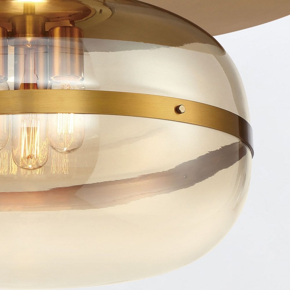 QN-NOTTINGHAM-F-L-AB Nottingham 3 Light Ceiling Flush Large Antique Brass