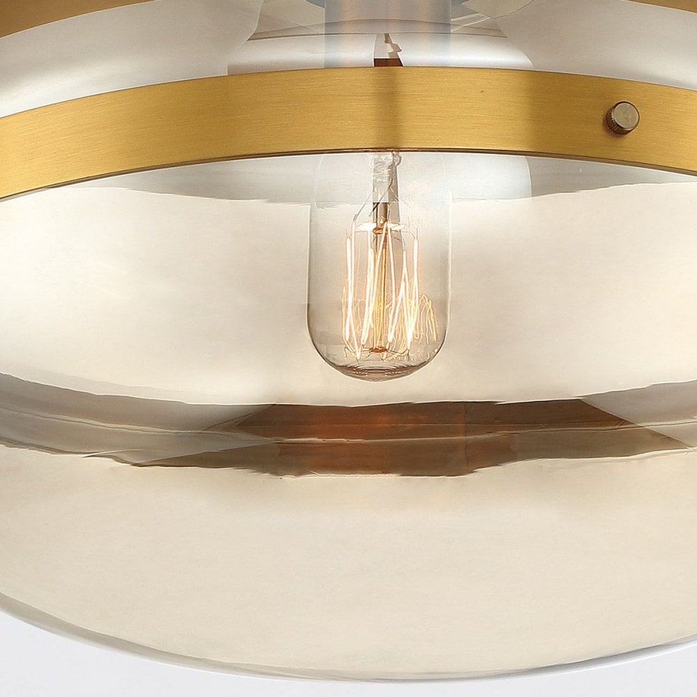 QN-NOTTINGHAM-F-M-AB Nottingham 1 Light Ceiling Flush Medium Antique Brass