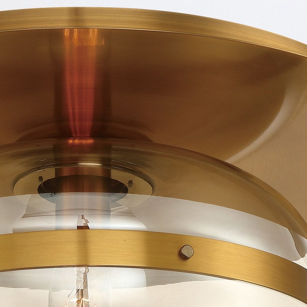QN-NOTTINGHAM-F-M-AB Nottingham 1 Light Ceiling Flush Medium Antique Brass