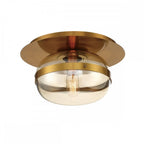 QN-NOTTINGHAM-F-S-AB Nottingham 1 Light Ceiling Flush Small Antique Brass