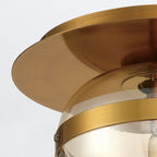 QN-NOTTINGHAM-F-S-AB Nottingham 1 Light Ceiling Flush Small Antique Brass