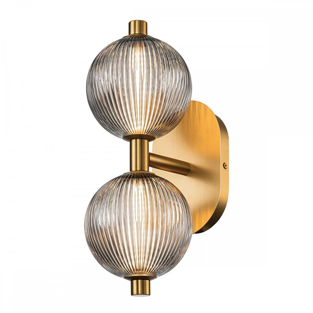 QN-PALMAS-2W-BG Palmas 2 Light LED Bathroom Wall Light Brushed Gold