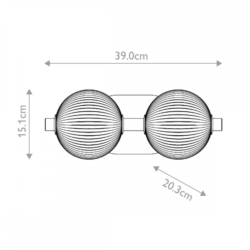 QN-PALMAS-2W-BG Palmas 2 Light LED Bathroom Wall Light Brushed Gold