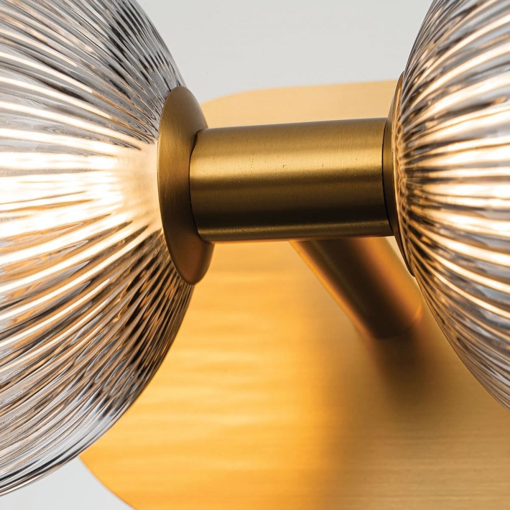 QN-PALMAS-2W-BG Palmas 2 Light LED Bathroom Wall Light Brushed Gold