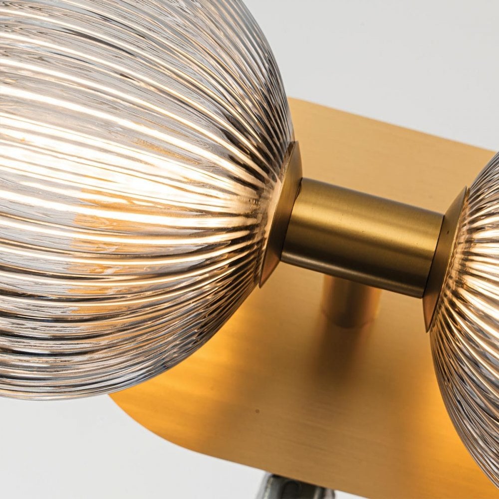 QN-PALMAS-2W-BG Palmas 2 Light LED Bathroom Wall Light Brushed Gold