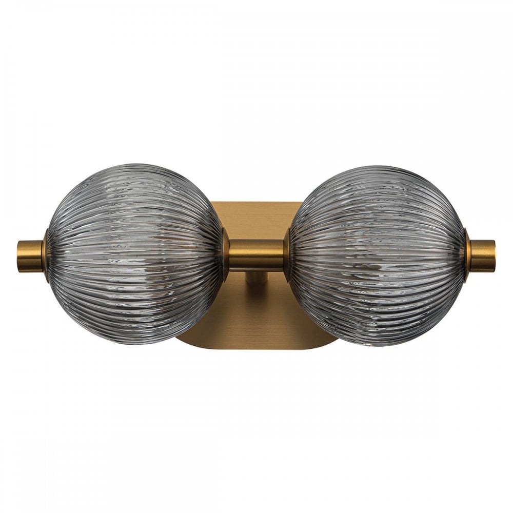 QN-PALMAS-2W-BG Palmas 2 Light LED Bathroom Wall Light Brushed Gold