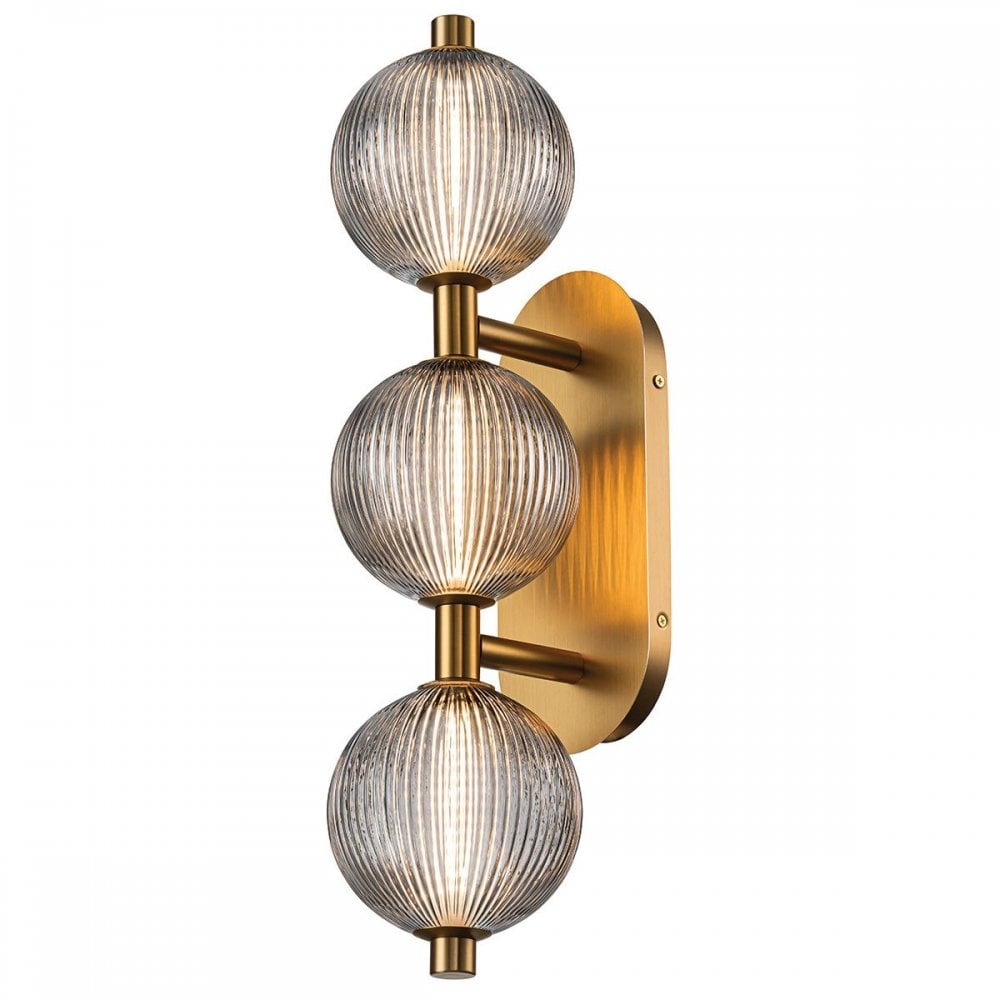 QN-PALMAS-3W-BG Palmas 3 Light LED Bathroom Wall Light Brushed Gold