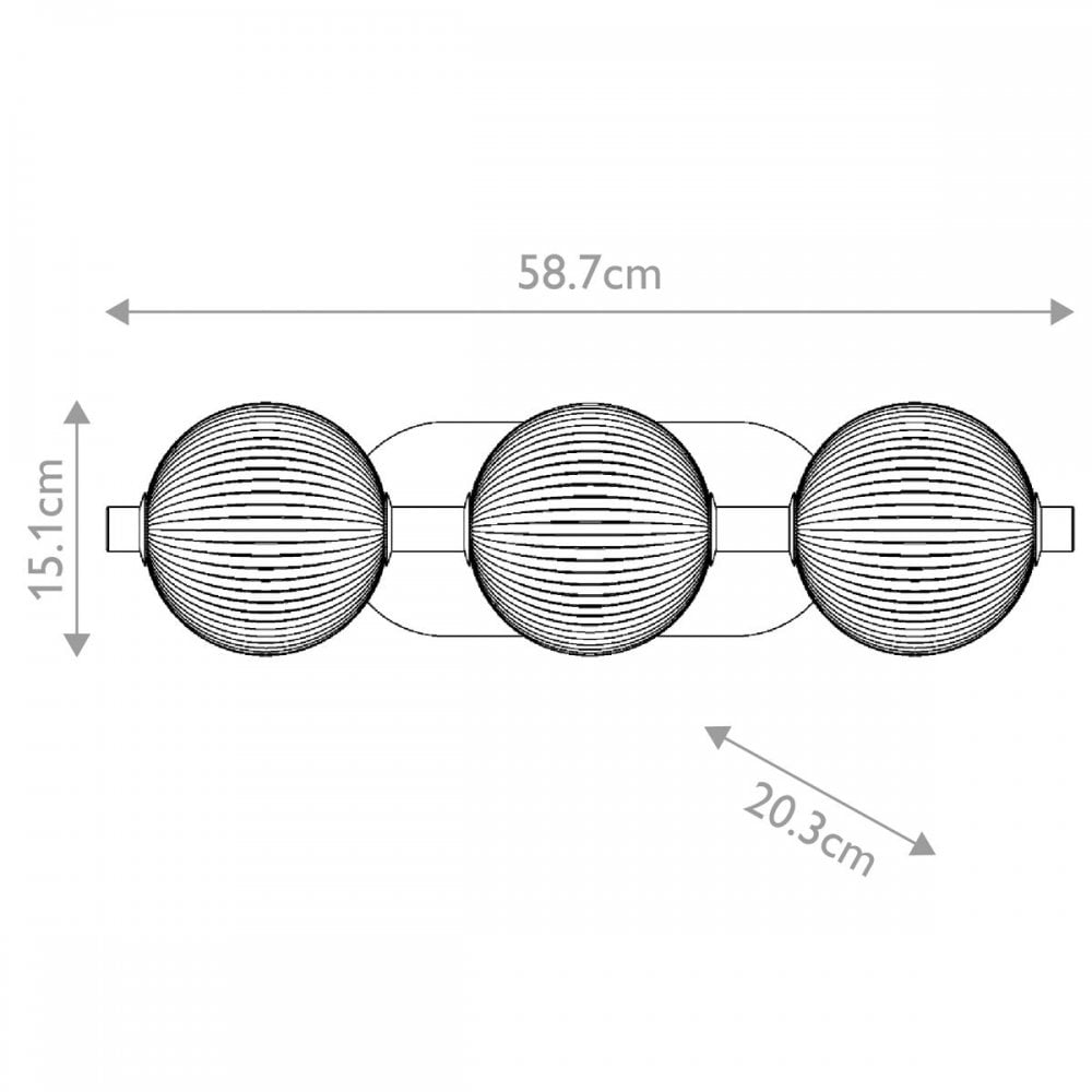 QN-PALMAS-3W-BG Palmas 3 Light LED Bathroom Wall Light Brushed Gold