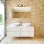 QN-PALMAS-3W-BG Palmas 3 Light LED Bathroom Wall Light Brushed Gold