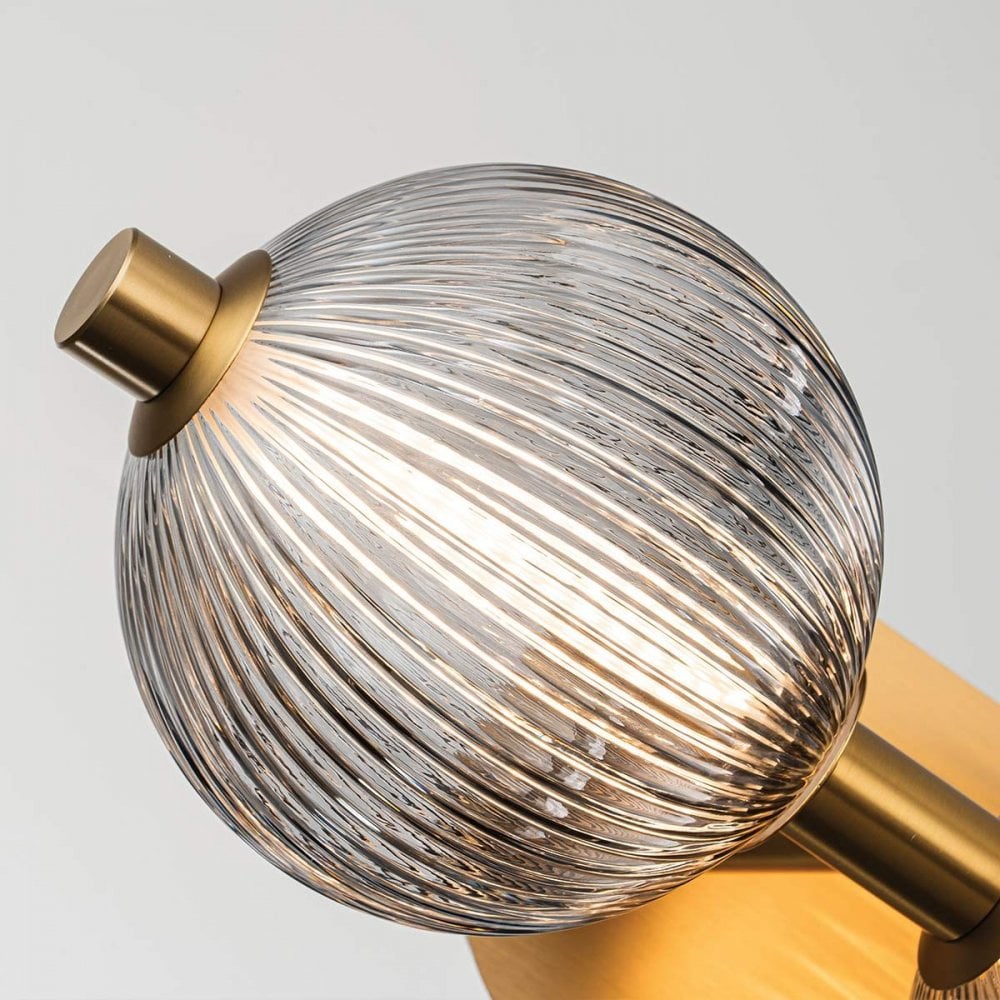 QN-PALMAS-3W-BG Palmas 3 Light LED Bathroom Wall Light Brushed Gold