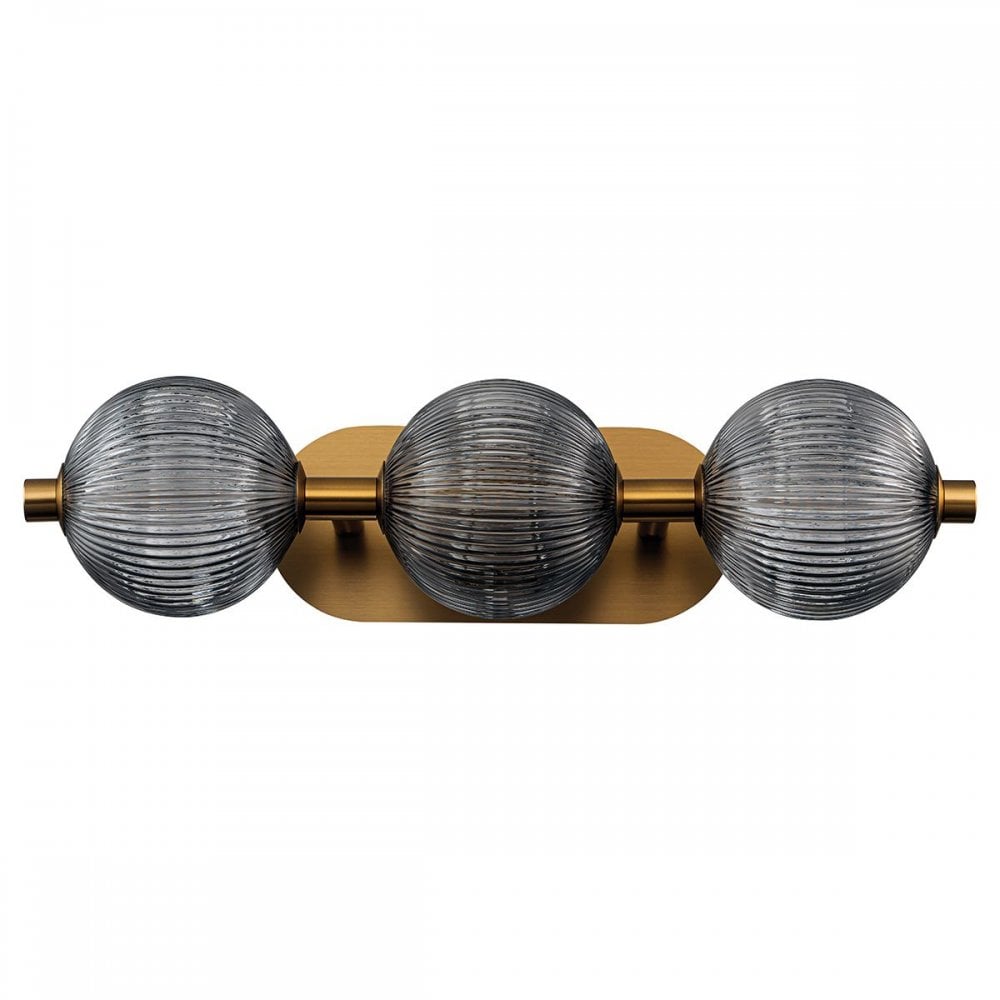 QN-PALMAS-3W-BG Palmas 3 Light LED Bathroom Wall Light Brushed Gold