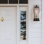 QN-RIVAMAR-M-BLK-GD Rivamar 1 Light Outdoor Wall Light Medium Black and Brushed Gold