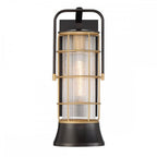 QN-RIVAMAR-M-BLK-GD Rivamar 1 Light Outdoor Wall Light Medium Black and Brushed Gold