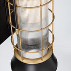 QN-RIVAMAR-M-BLK-GD Rivamar 1 Light Outdoor Wall Light Medium Black and Brushed Gold