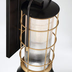 QN-RIVAMAR-M-BLK-GD Rivamar 1 Light Outdoor Wall Light Medium Black and Brushed Gold