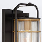 QN-RIVAMAR-M-BLK-GD Rivamar 1 Light Outdoor Wall Light Medium Black and Brushed Gold