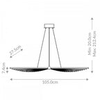 QN-SERAPH-LP-L-BLK Seraph LED Chandelier Matte Black