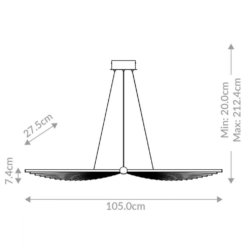 QN-SERAPH-LP-L-BLK Seraph LED Chandelier Matte Black