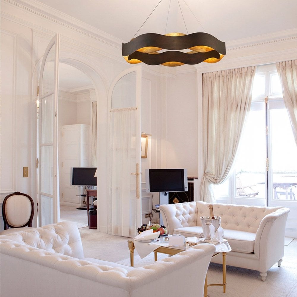 QN-VAUGHAN-P-L-BRZ-GD Vaughan LED Chandelier Large Bronze and Brushed Gold