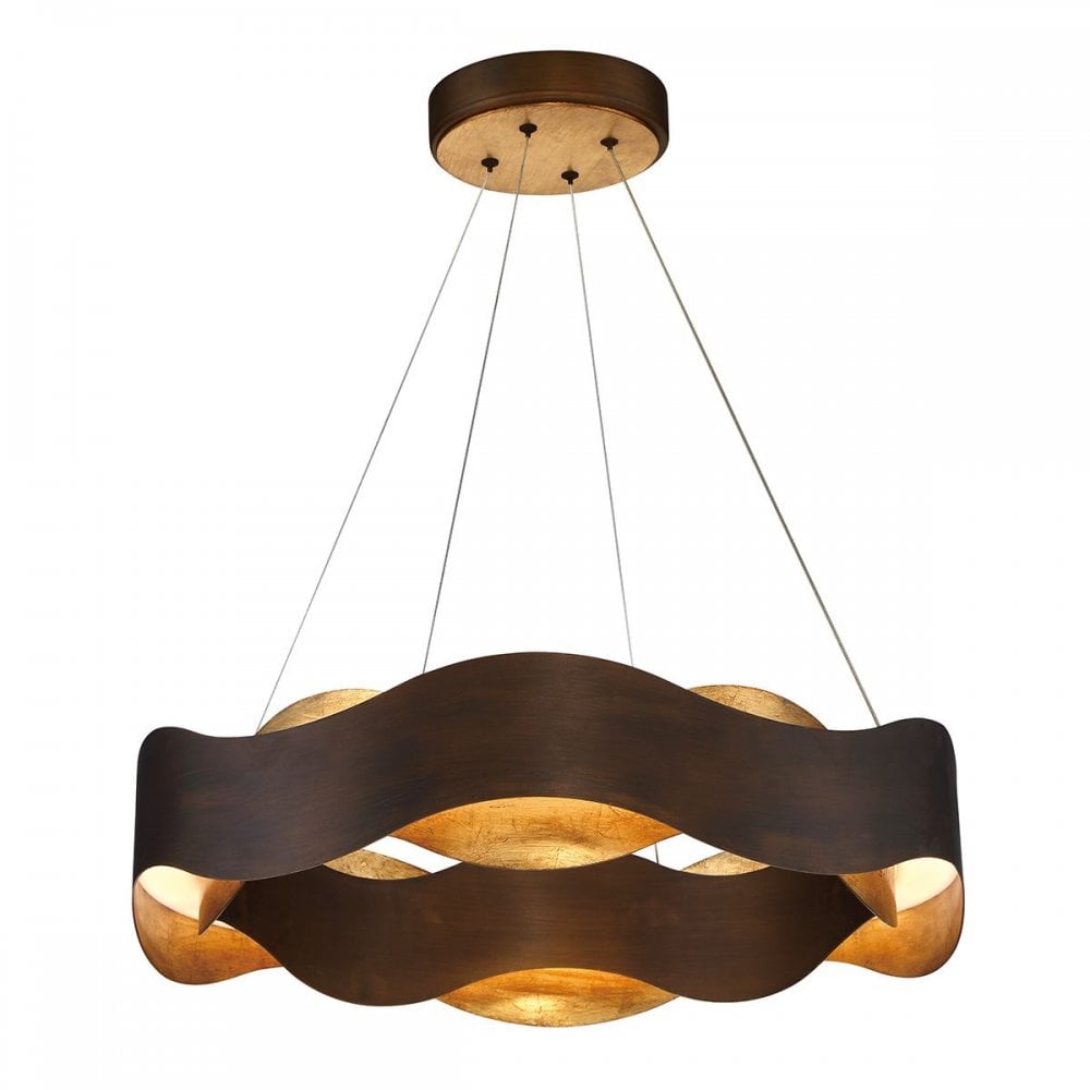 QN-VAUGHAN-P-M-BRZ-GD Vaughan LED Chandelier Medium Bronze and Brushed Gold