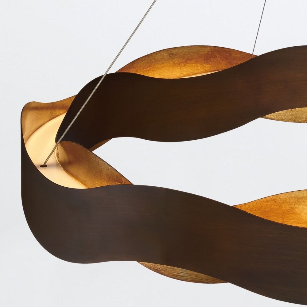 QN-VAUGHAN-P-M-BRZ-GD Vaughan LED Chandelier Medium Bronze and Brushed Gold