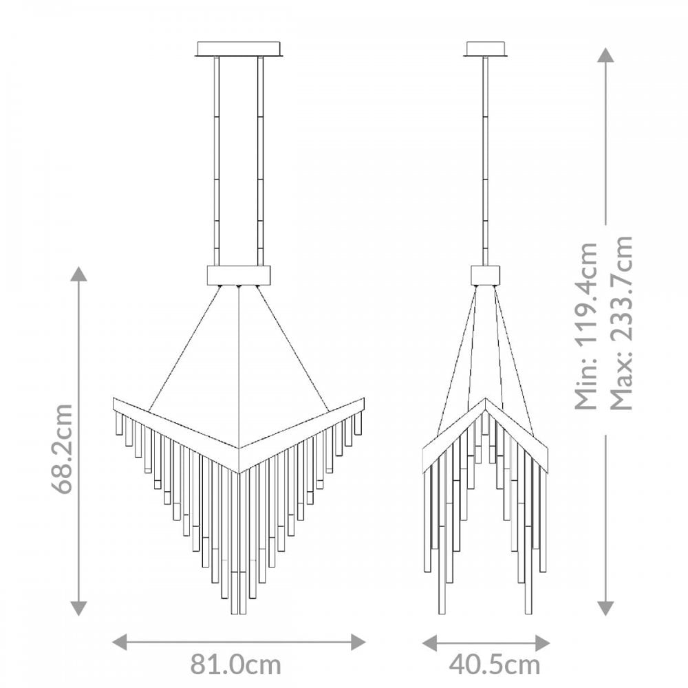 QN-VIVIEN-P-L-BK Vivien LED Chandelier Matte Black