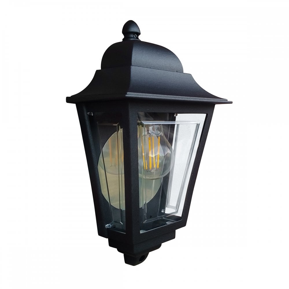 DECO-LANE7-BLACK Deco Lane 1 Light Outdoor Half Wall Lantern Black