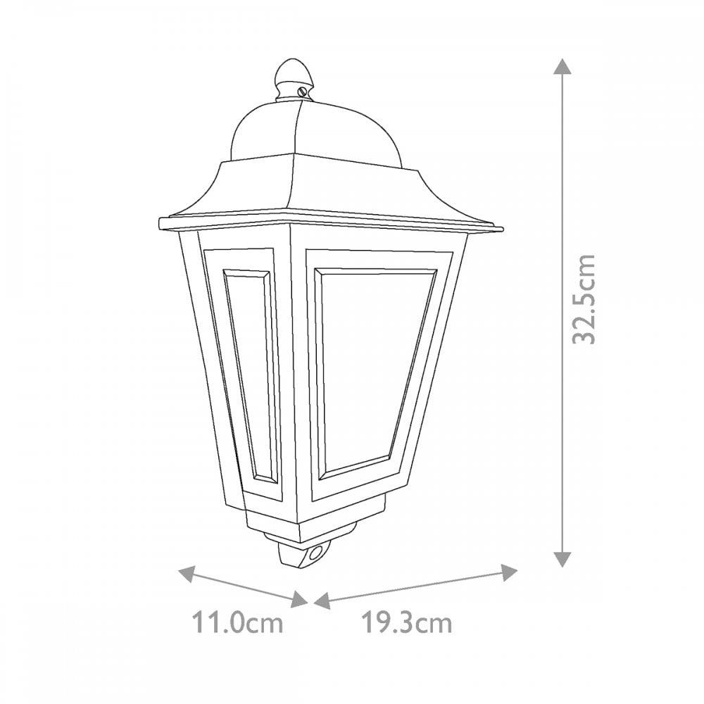 DECO-LANE7-BLACK Deco Lane 1 Light Outdoor Half Wall Lantern Black