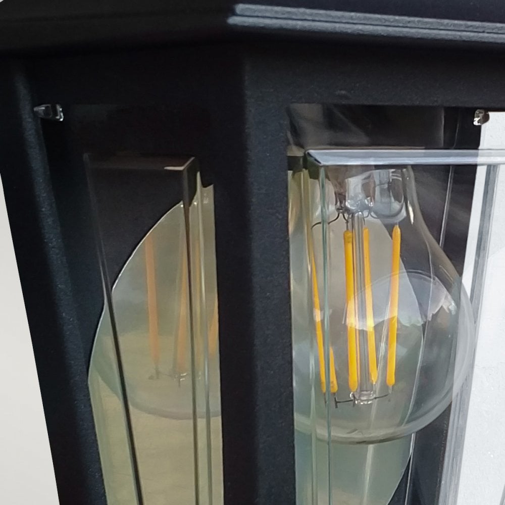 DECO-LANE7-BLACK Deco Lane 1 Light Outdoor Half Wall Lantern Black
